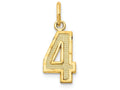 FJC Finejewelers 14k Yellow Gold Casted Small Bright Cut Number 4 Charm