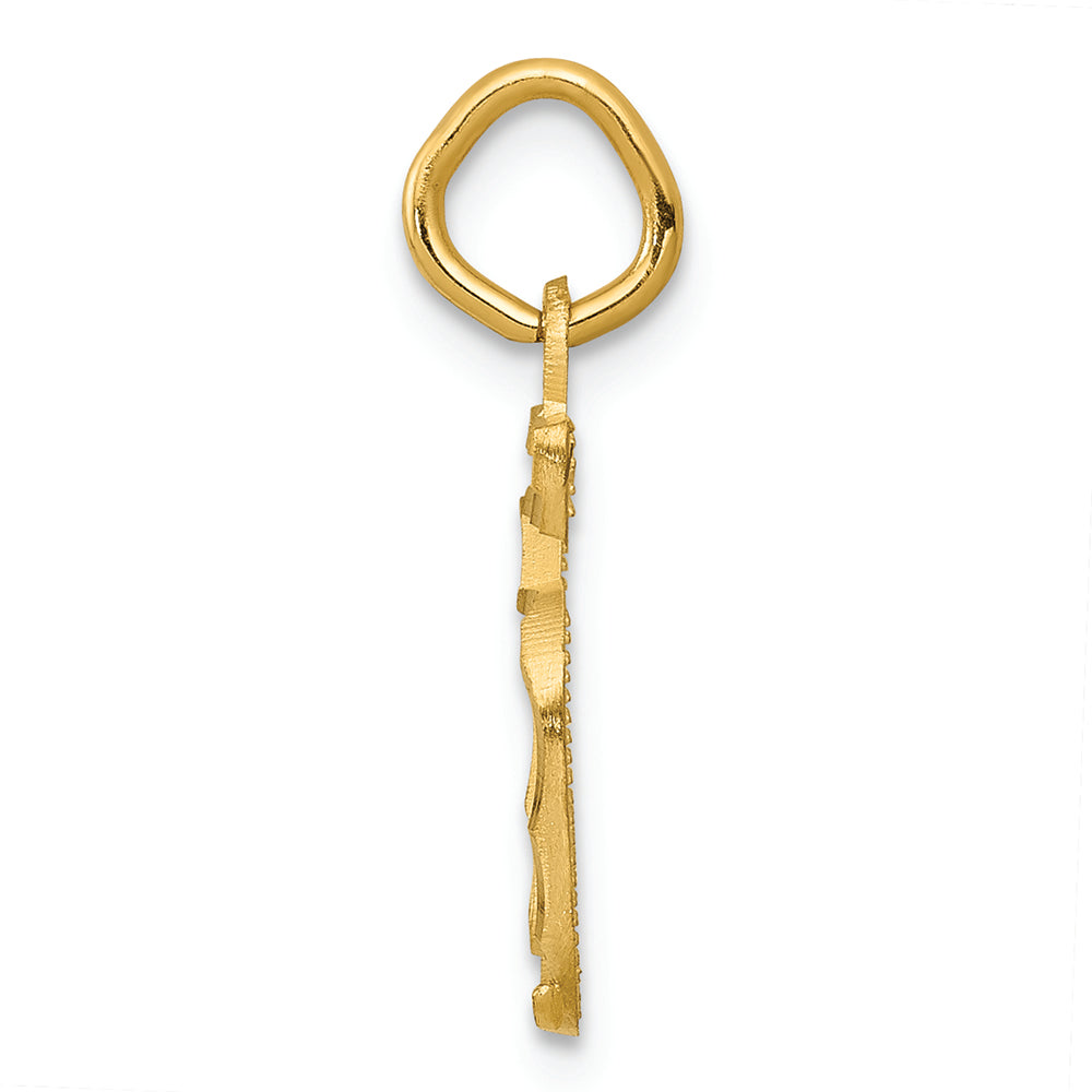 FJC Finejewelers 14k Yellow Gold Casted Small Bright Cut Number 5 Charm