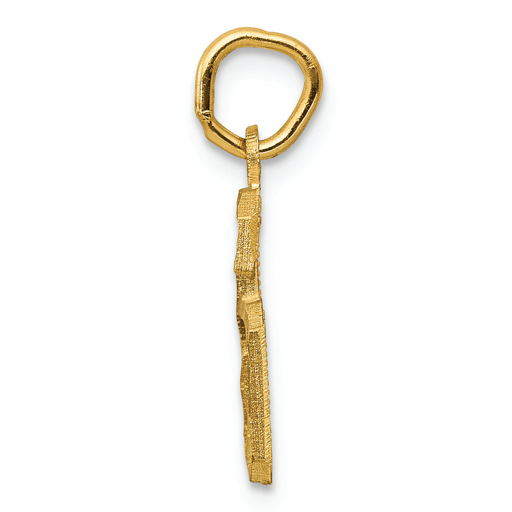 FJC Finejewelers 14k Yellow Gold Casted Small Bright Cut Number 6 Charm