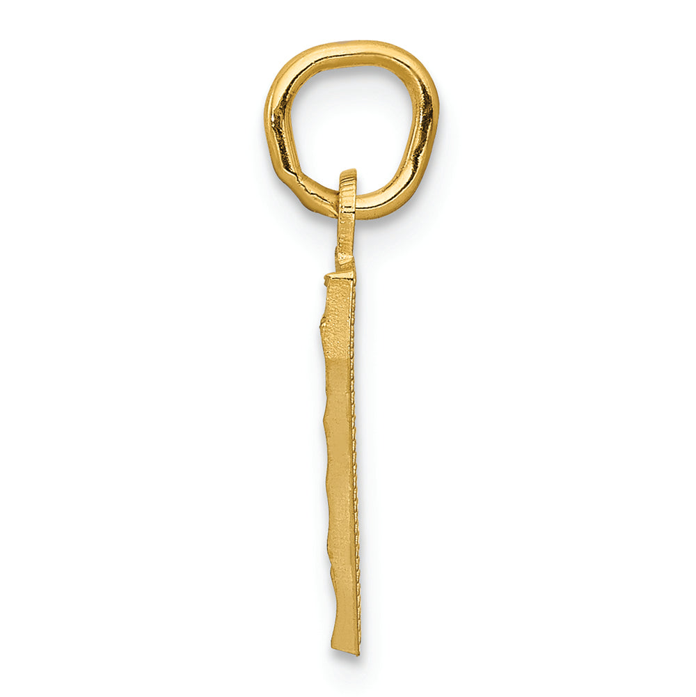 FJC Finejewelers 14k Yellow Gold Casted Small Bright Cut Number 7 Charm