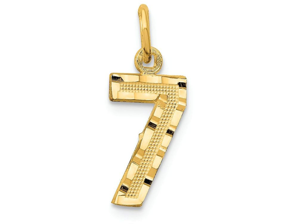 FJC Finejewelers 14k Yellow Gold Casted Small Bright Cut Number 7 Charm