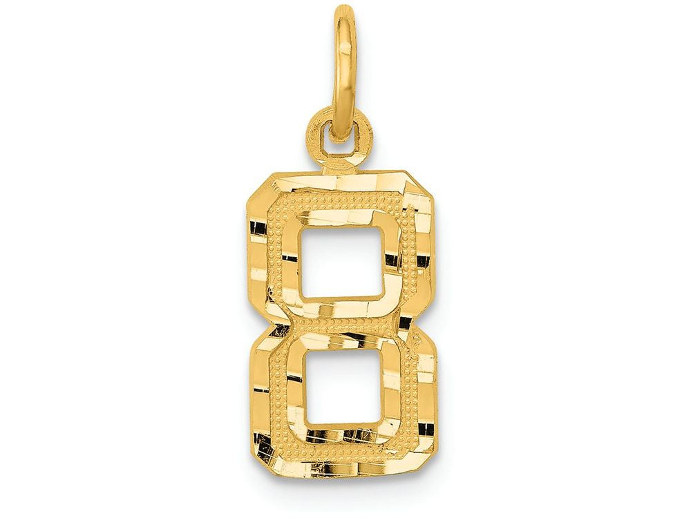 FJC Finejewelers 14k Yellow Gold Casted Small Bright Cut Number 8 Charm