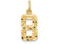 FJC Finejewelers 14k Yellow Gold Casted Small Bright Cut Number 8 Charm