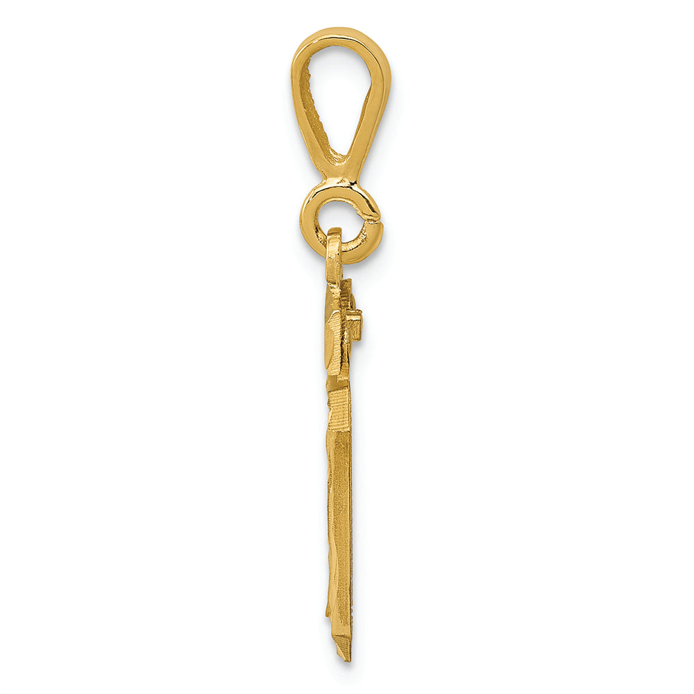 FJC Finejewelers 14k Yellow Gold Small Bright Cut Number 10 Charm