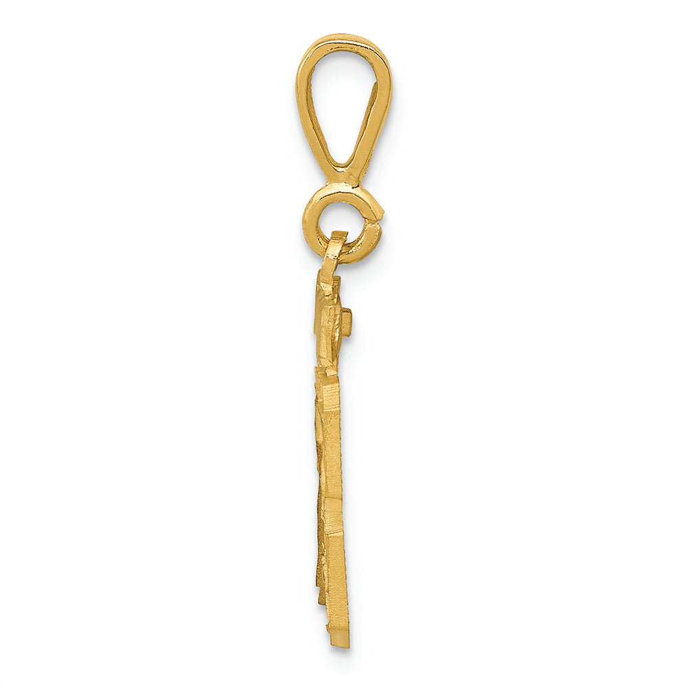 FJC Finejewelers 14k Yellow Gold Small Bright Cut Number 13 Charm
