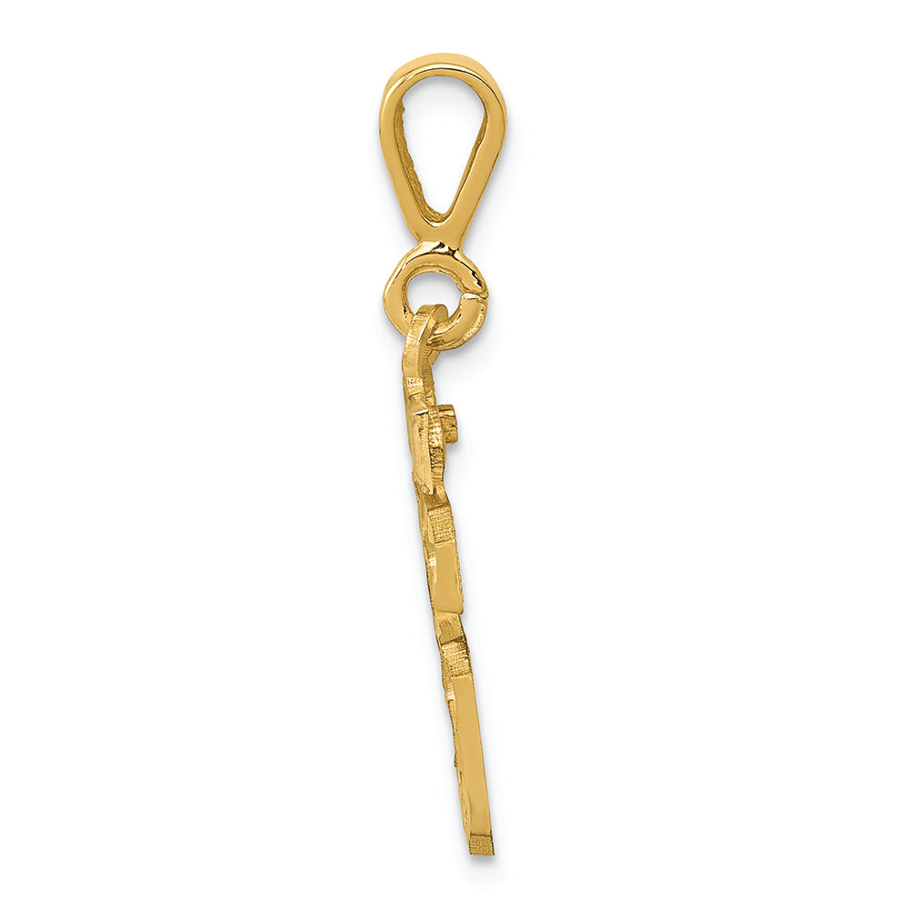 FJC Finejewelers 14k Yellow Gold Small Bright-cut Number 16 Charm