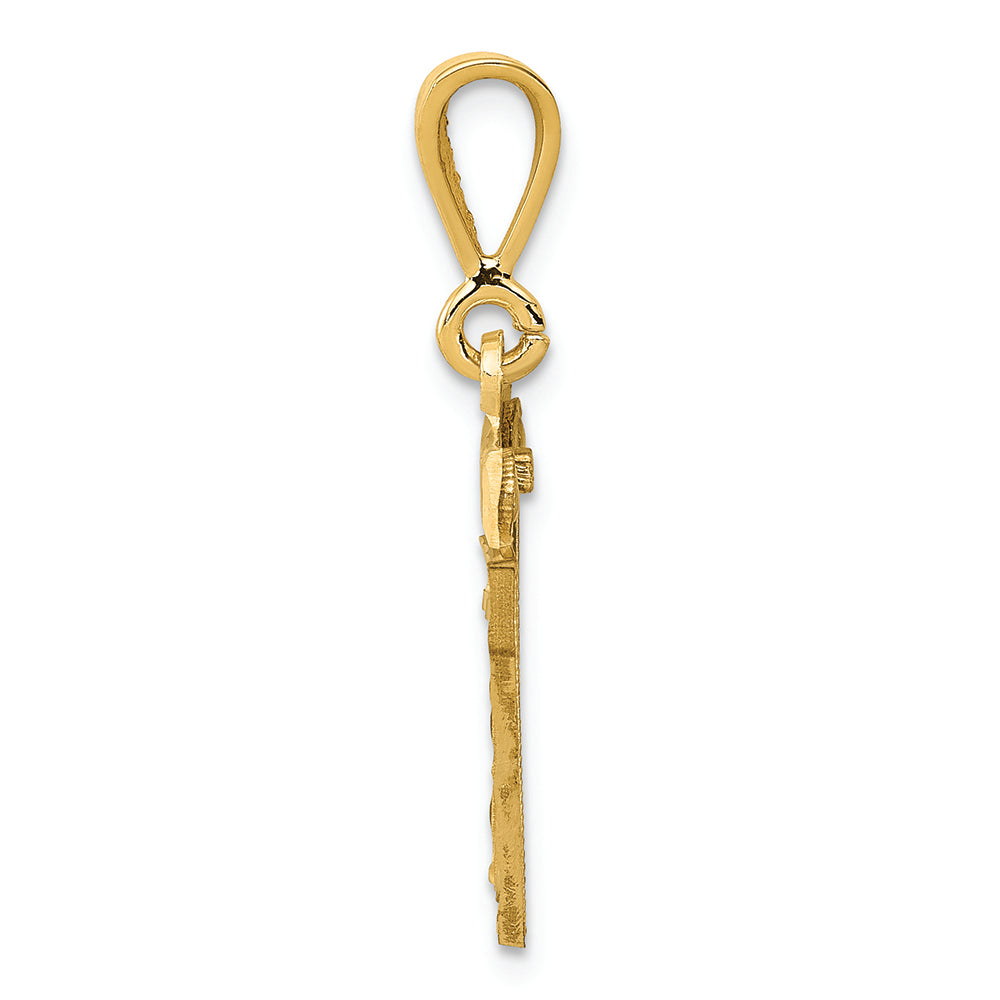 FJC Finejewelers 14k Yellow Gold Small Bright Cut Number 17 Charm