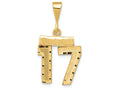 FJC Finejewelers 14k Yellow Gold Small Bright Cut Number 17 Charm