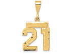 FJC Finejewelers 14k Yellow Gold Small Bright Cut Number 21 Charm