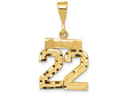 FJC Finejewelers 14k Yellow Gold Small Bright Cut Number 22 Charm