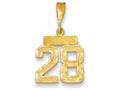 FJC Finejewelers 14k Yellow Gold Small Bright Cut Number 28 Charm