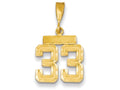 FJC Finejewelers 14k Yellow Gold Small Bright Cut Number 33 Charm