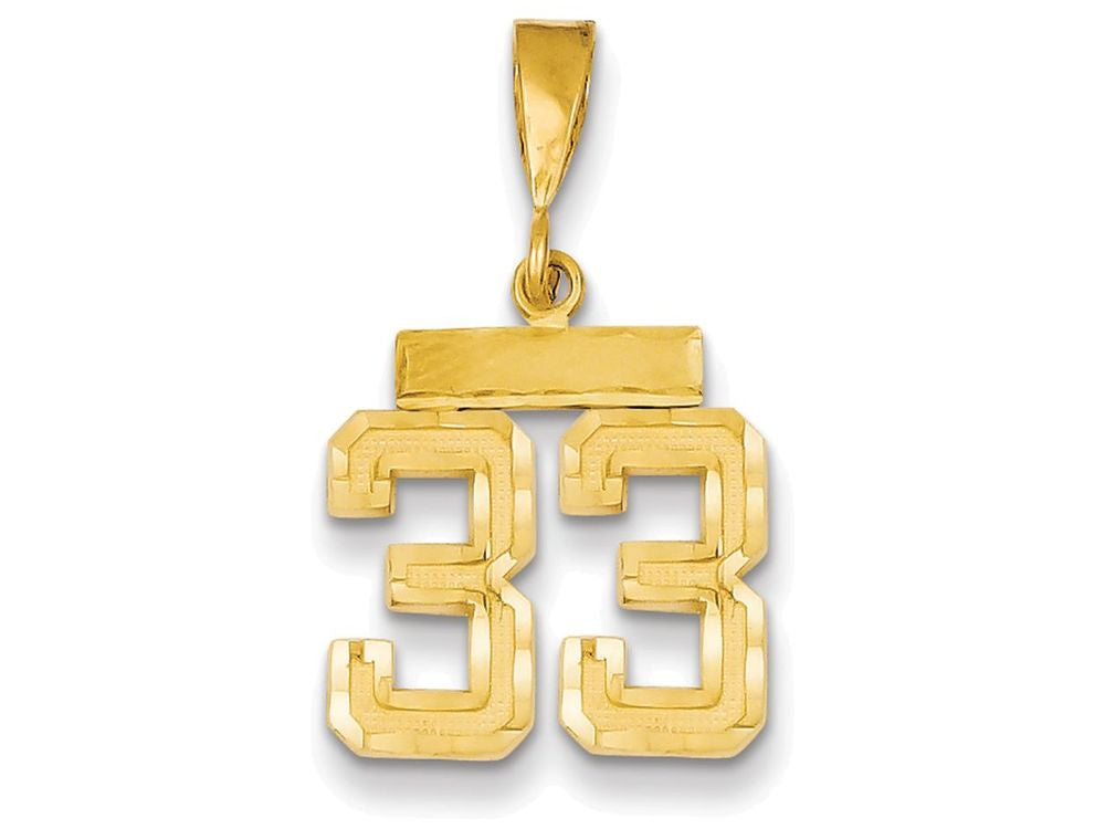 FJC Finejewelers 14k Yellow Gold Small Bright Cut Number 33 Charm