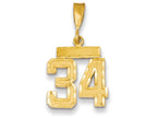 FJC Finejewelers 14k Yellow Gold Small Bright Cut Number 34 Charm