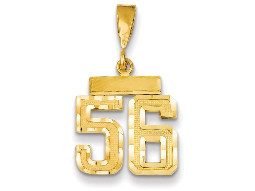 FJC Finejewelers 14k Yellow Gold Small Bright Cut Number 56 Charm