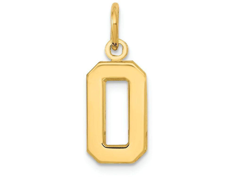 FJC Finejewelers 14k Yellow Gold Casted Small Polished Number 0 Charm