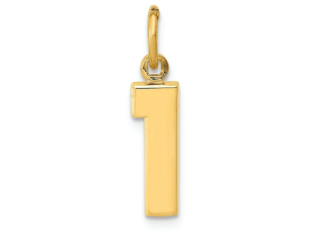 FJC Finejewelers 14k Yellow Gold Casted Small Polished Number 1 Charm