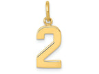 FJC Finejewelers 14k Yellow Gold Casted Small Polished Number 2 Charm