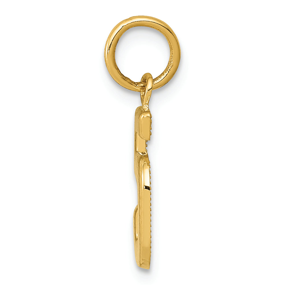 FJC Finejewelers 14k Yellow Gold Casted Small Polished Number 5 Charm