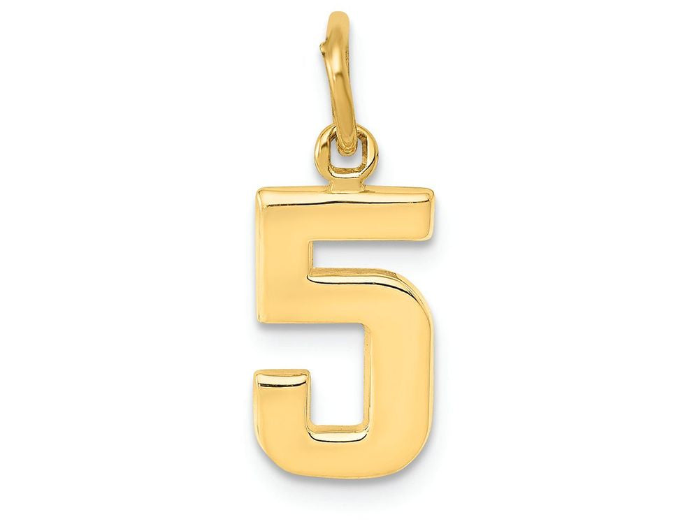 FJC Finejewelers 14k Yellow Gold Casted Small Polished Number 5 Charm
