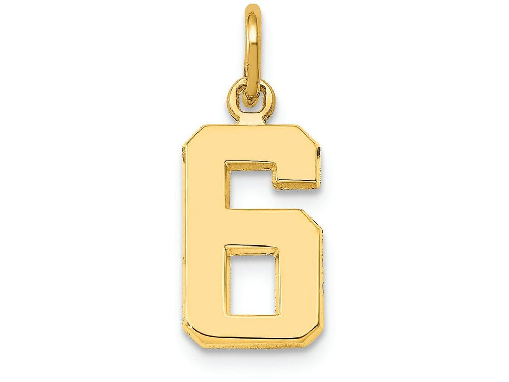 FJC Finejewelers 14k Yellow Gold Casted Small Polished Number 6 Charm