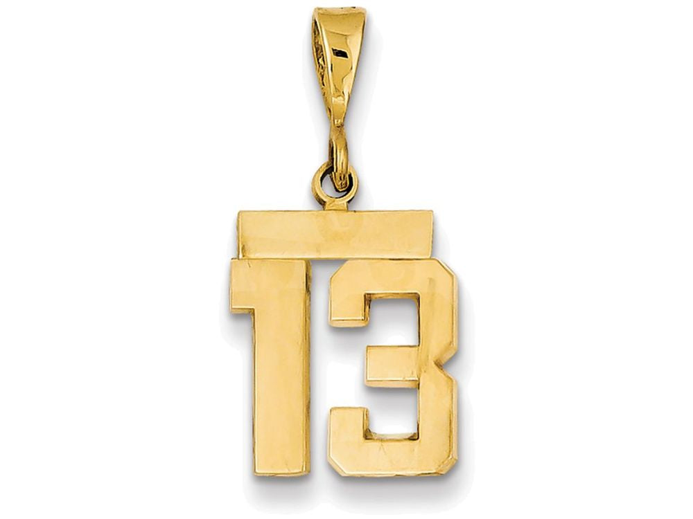 FJC Finejewelers 14k Yellow Gold Small Polished Number 13 Charm