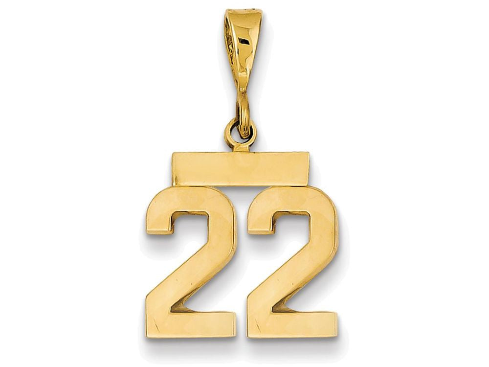 FJC Finejewelers 14k Yellow Gold Small Polished Number 22 Charm