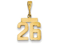 FJC Finejewelers 14k Yellow Gold Small Polished Number 26 Charm