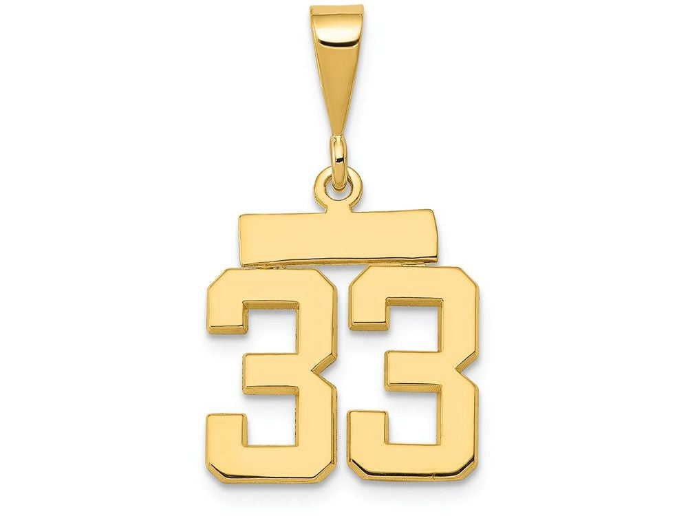 FJC Finejewelers 14k Yellow Gold Small Polished Number 33 Charm