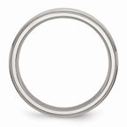 Chisel Stainless Steel Ridged-edge 5mm Polished Wedding Band