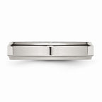 Chisel Stainless Steel Ridged-edge 5mm Polished Wedding Band
