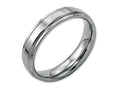 Chisel Stainless Steel Ridged-edge 5mm Polished Wedding Band