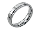 Chisel Stainless Steel Ridged-edge 5mm Polished Wedding Band