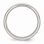 Chisel Stainless Steel Ridged Edge 6mm Polished Wedding Band