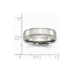 Chisel Stainless Steel Ridged Edge 6mm Polished Wedding Band