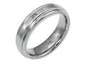 Chisel Stainless Steel Ridged Edge 6mm Polished Wedding Band
