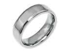 Chisel Stainless Steel Ridged Edge 7mm Polished Wedding Band