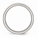 Chisel Stainless Steel Ridged Edge 8mm Polished Wedding Band