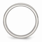 Chisel Stainless Steel Ridged Edge 6mm Satin And Polished Wedding Band