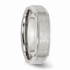 Chisel Stainless Steel Ridged Edge 6mm Satin And Polished Wedding Band