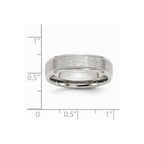 Chisel Stainless Steel Ridged Edge 6mm Satin And Polished Wedding Band