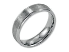 Chisel Stainless Steel Ridged Edge 6mm Satin And Polished Wedding Band