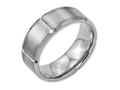 Chisel Stainless Steel Beveled Edge Grooved 8mm Brushed/polished Wedding Band
