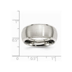 Chisel Stainless Steel Beveled Edge 10mm Brushed And Polished Wedding Band
