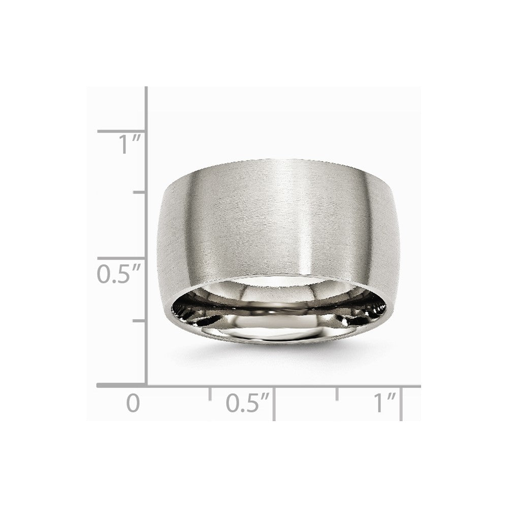 Chisel Stainless Steel 12mm Brushed Wedding Band