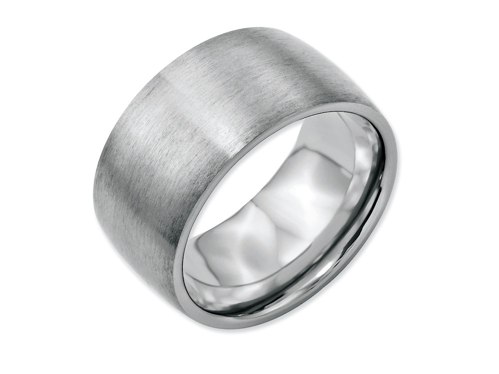 Chisel Stainless Steel 12mm Brushed Wedding Band