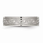 Chisel Stainless Steel Flat Laser Etched Celtic Knot 6mm Polished Wedding Band
