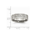 Chisel Stainless Steel Flat Laser Etched Celtic Knot 6mm Polished Wedding Band