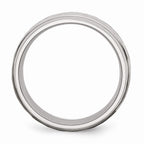 Chisel Stainless Steel Beveled Edge 8mm Hammered And Polished Wedding Band
