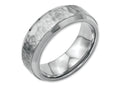 Chisel Stainless Steel Beveled Edge 8mm Hammered And Polished Wedding Band
